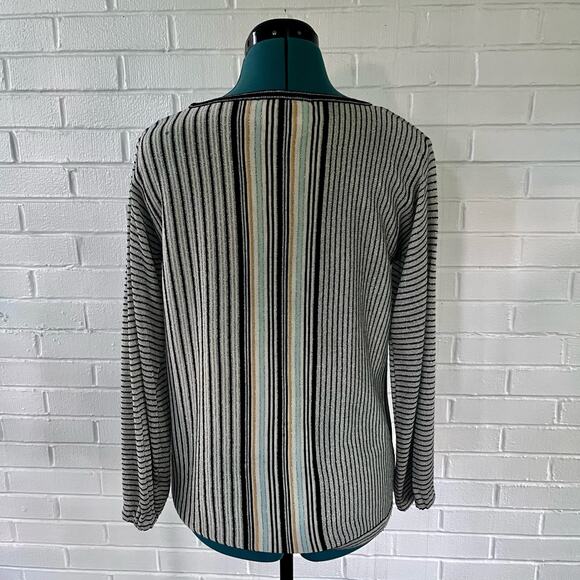 Vintage 60s metallic striped sweater - Picture 2 of 4
